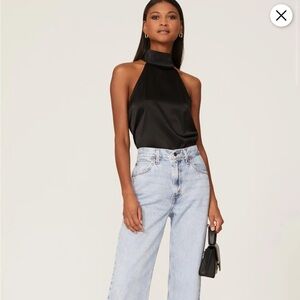 Anine Bing Sylvia Halter Top Black Sz S